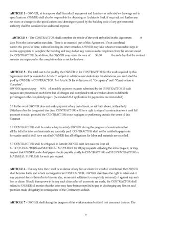 Standard Agreement Between Owner and Contractor - Image 2