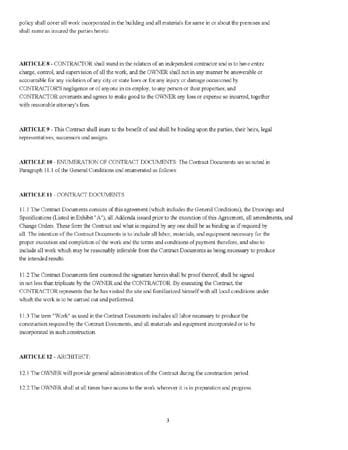 Standard Agreement Between Owner and Contractor - Image 3