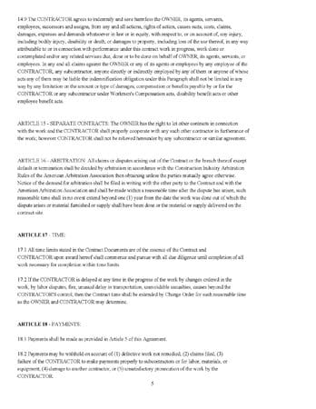 Standard Agreement Between Owner and Contractor - Image 5