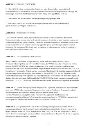 Standard Agreement Between Owner and Contractor - Image 9