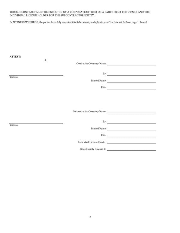 Standard Form of Agreement Between Contractor and Subcontractor - Image 13