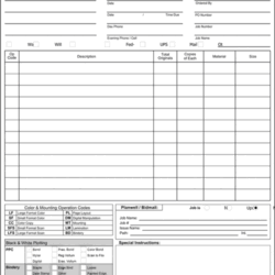 Reprographics Work Order Template