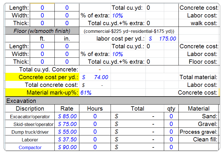 Concrete Calculator & Bid Sheet - Image 2