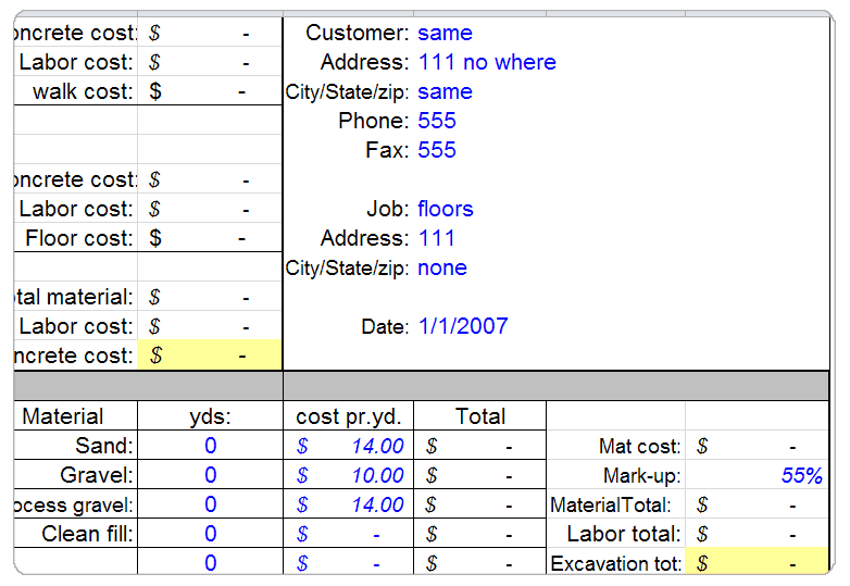 Concrete Calculator & Bid Sheet - Image 3