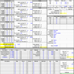 Concrete Calculator & Bid Sheet