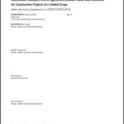 Abbreviated Standard Form of Agreement Between Owner and Contractor