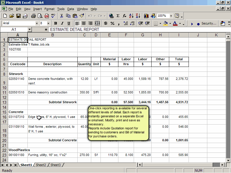 GeneralCost Estimator for Excel — Free Trial - Image 6