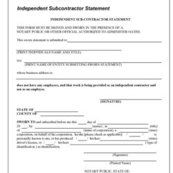 Independent Subcontractor Statement