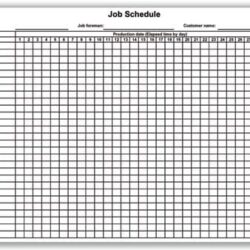 Job Schedule Worksheet