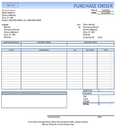 Purchase Order Template