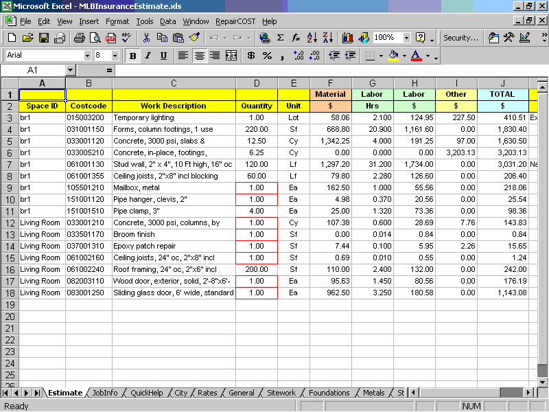 RepairCOST Estimator for Excel — Free Trial - Image 2