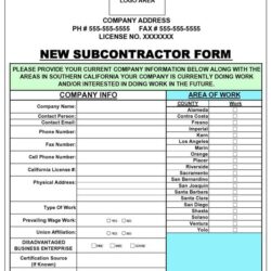 Subcontractor Qualification Form