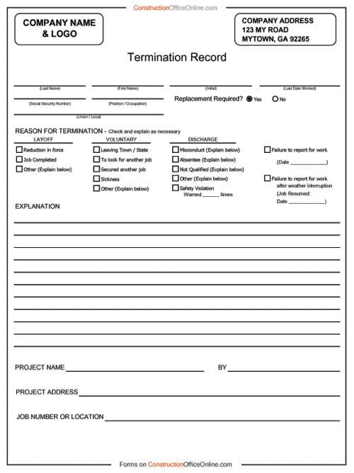 Termination Record